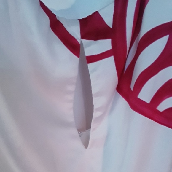 Lia Kes Silk Modish and Stylish Red & White Dress - Picture 6 of 6